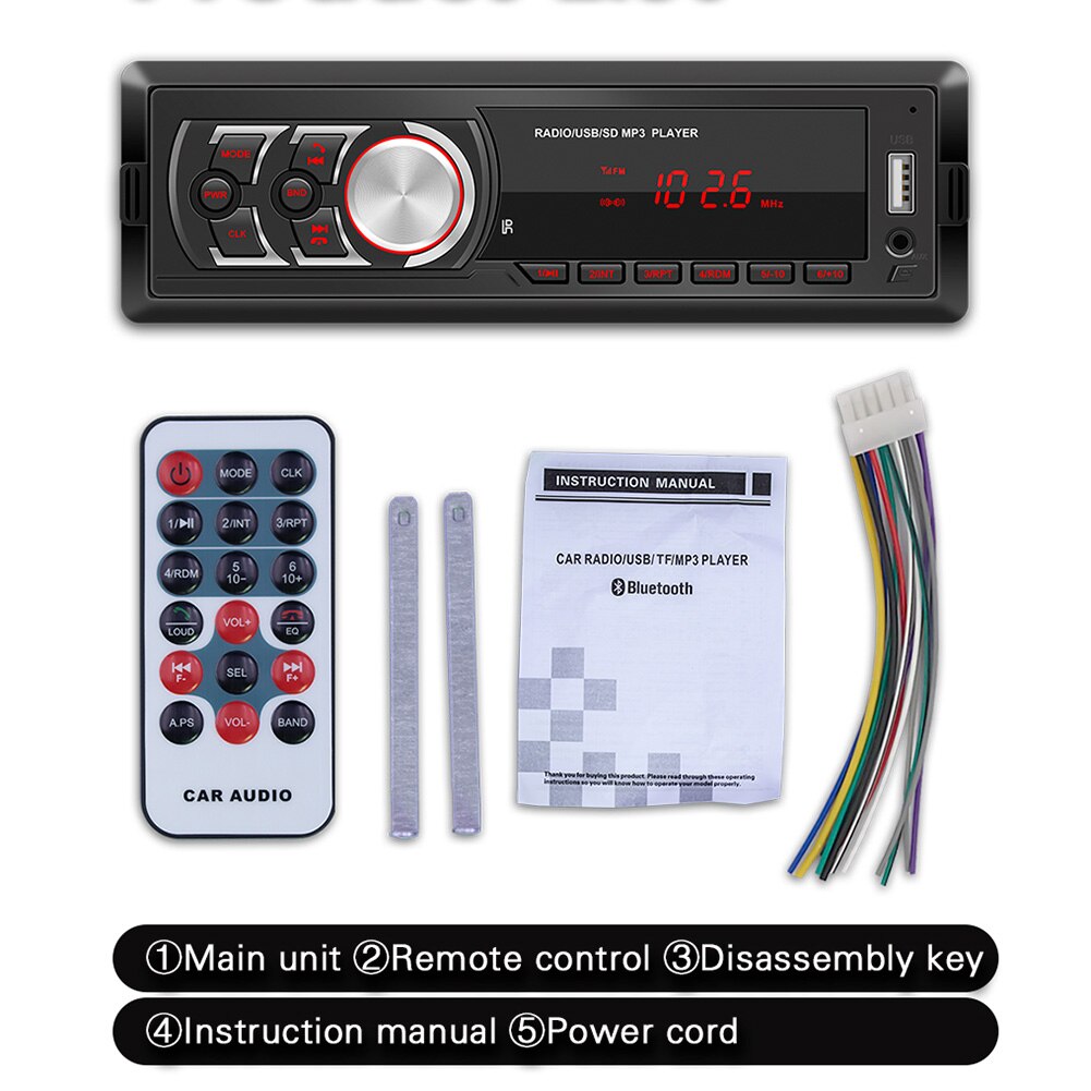 LCD Screen Car MP3 Player 1781E Car Radio Bluetooth Autoradio Aux Input Receiver 12V Stereo MP3 Player Car Radio