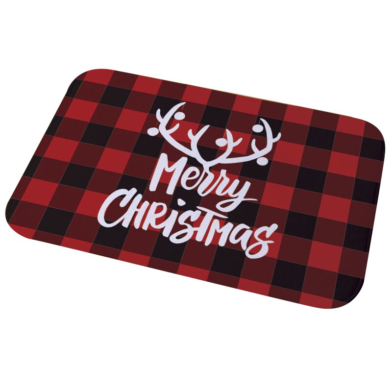 Winter Snowflake Christmas Tree Doormat Red Non Slip Absorbent Floor Carpet Mat for Entryway Bedroom Living Room Sofa Home Decor: B03