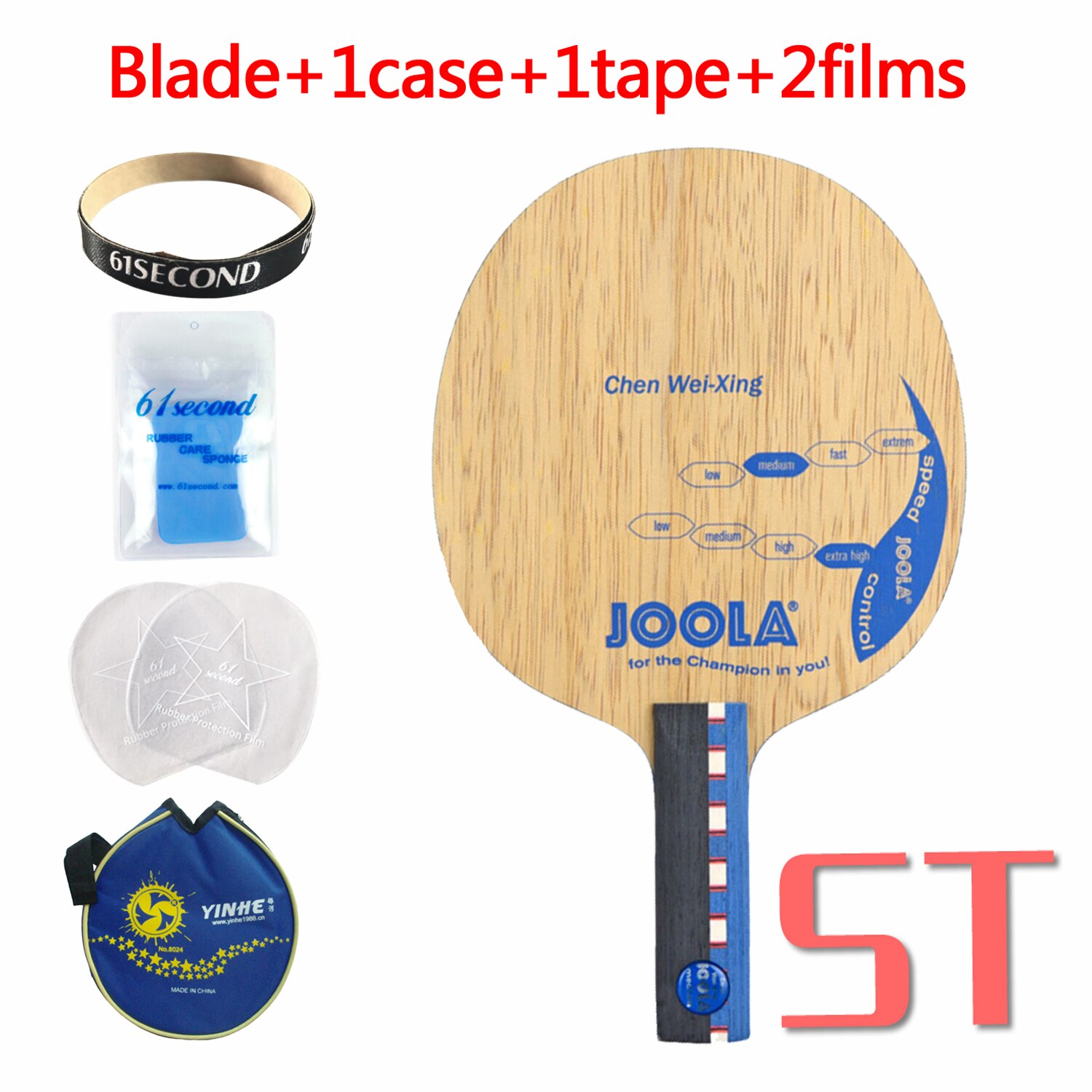 Originele Joola Chen Weixing Tafeltennis Blade Voor Hakken Verdediging Tafeltennis Racket Midden Snelheid Goede Controle: ST with YLM case