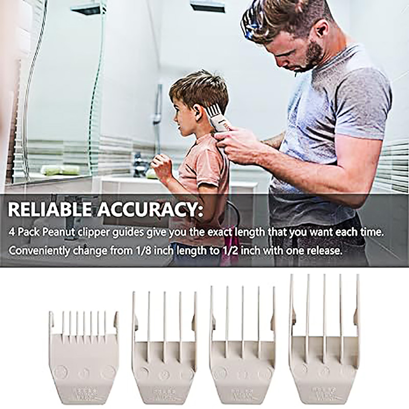 Trimmer Comb Set 4pcs For Wahl Peanuts Trimmer 8685, 8655, 8035, 8685-1401, and 8663