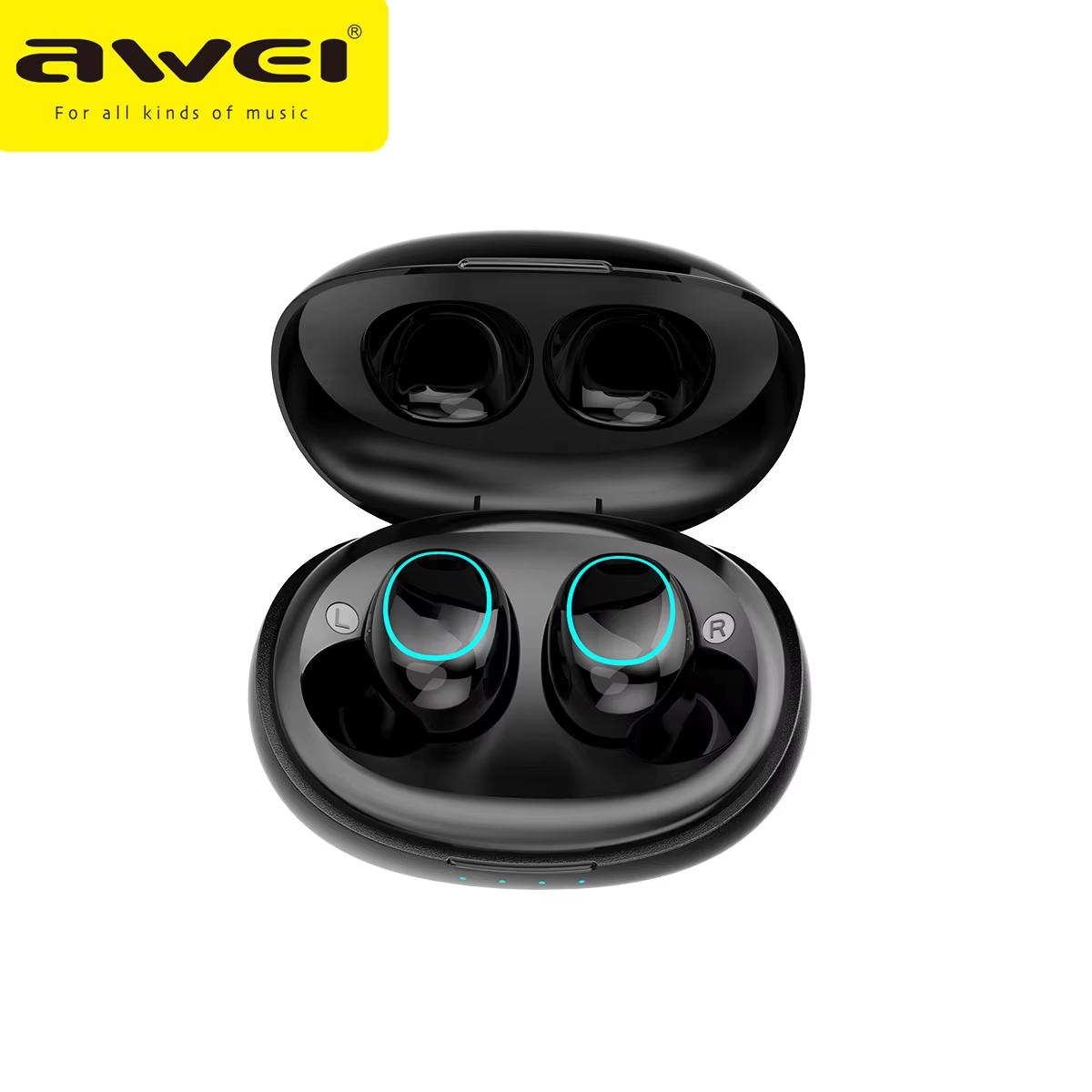 AWei-auriculares T60 con Bluetooth 5,1, cascos inalámbricos TWS, intrauditivos, miniauriculares deportivos con pantalla de luz LED y micrófono: Default Title