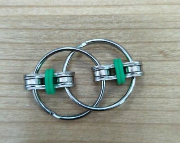 Metalen Puzzel Keten Fidget Speelgoed Voor Autisme Ketting Fidget Speelgoed Hand Spinner Sleutelhanger Zintuiglijke Speelgoed Stress Verlichten Adhd top Puzzels: green