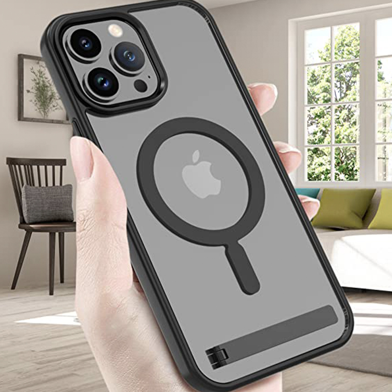 Magnetiskt mobiltelefonskal med stativ för iphone 16 14 plus 15 13 pro max 12 11 fodral skyddande apple-skal med stativ