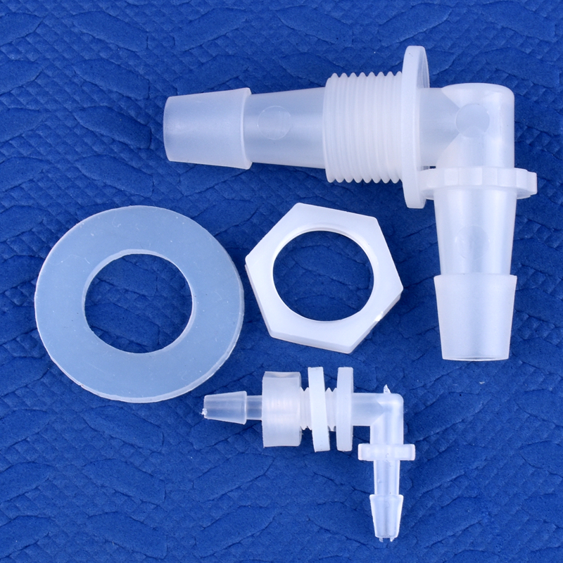 Connecteur coudé perforé pagode + joint en Silicone, adaptateur de réservoir d'aquarium, Joint de tuyau d'eau de jardin M6 ~ G1/2 à 2.4-11.1mm, 5 à 200 pièces