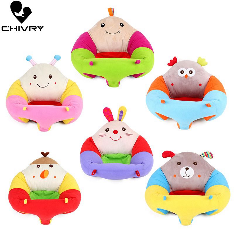 Chivry-canapé pour bébé | Chaise d'apprentissage pour bébé en peluche PP, chaise d'alimentation en coton, mignon dessin animé pour enfants, siège doux, pour 0-3T