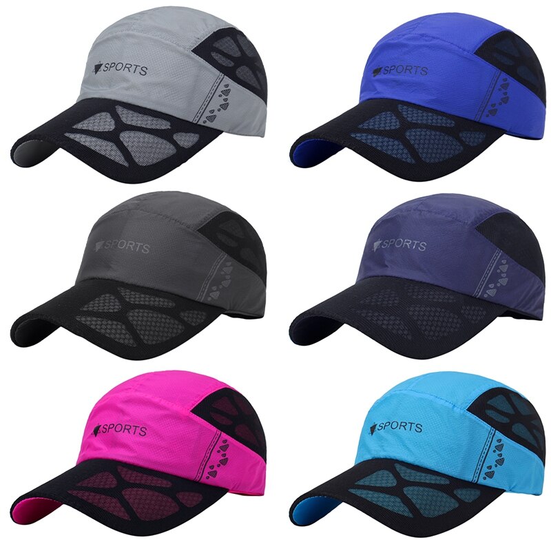 Gorras de Golf deportivas para hombre y mujer, visera de verano transpirable de secado rápido, con costuras de malla de , para correr, 6 colores