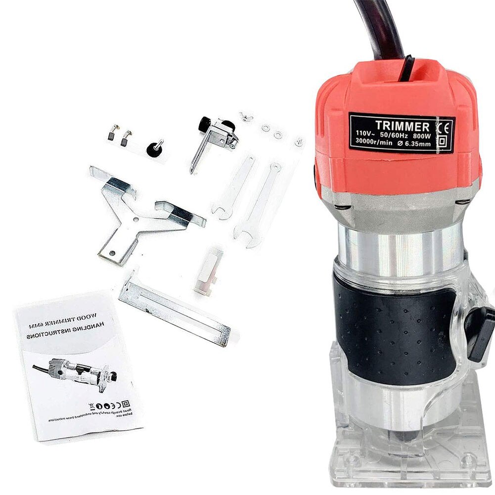 800w 30000rpm Wood Router Tool Combo Kit Electric Woodworking Machines Power Carpentry Manual Trimmer Tools Electric Trimmer