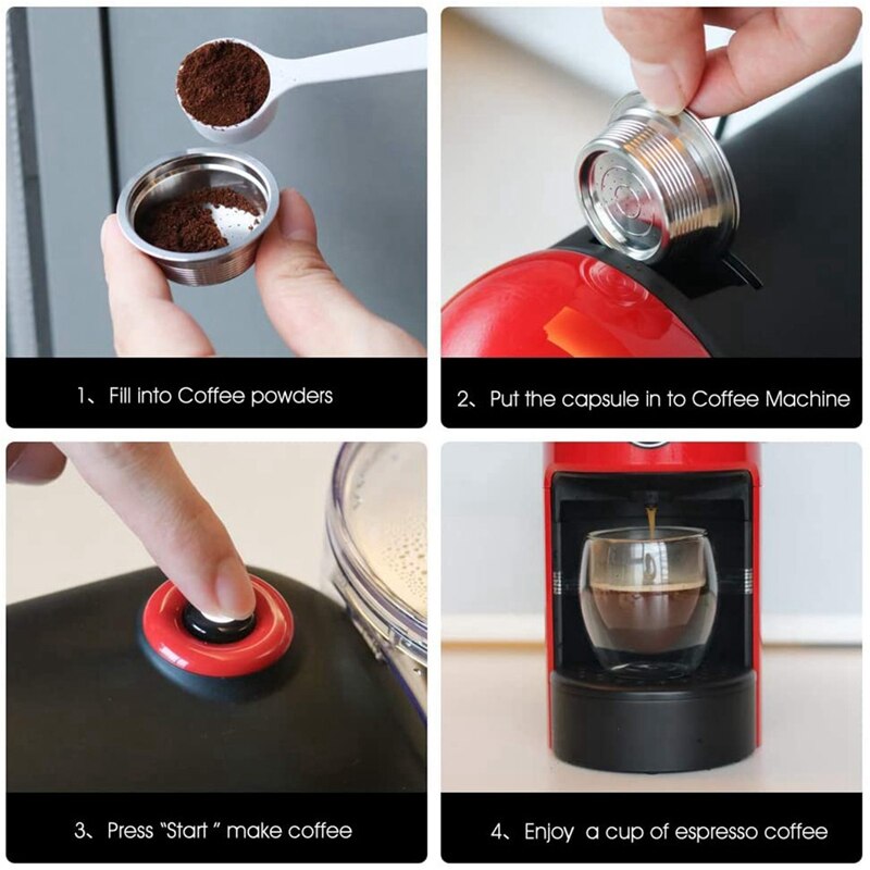 Kaffefiltre i rustfrit stål genopfyldelig kaffekapsel kop pods holder filtersæt til lavazza a modo mio jolie