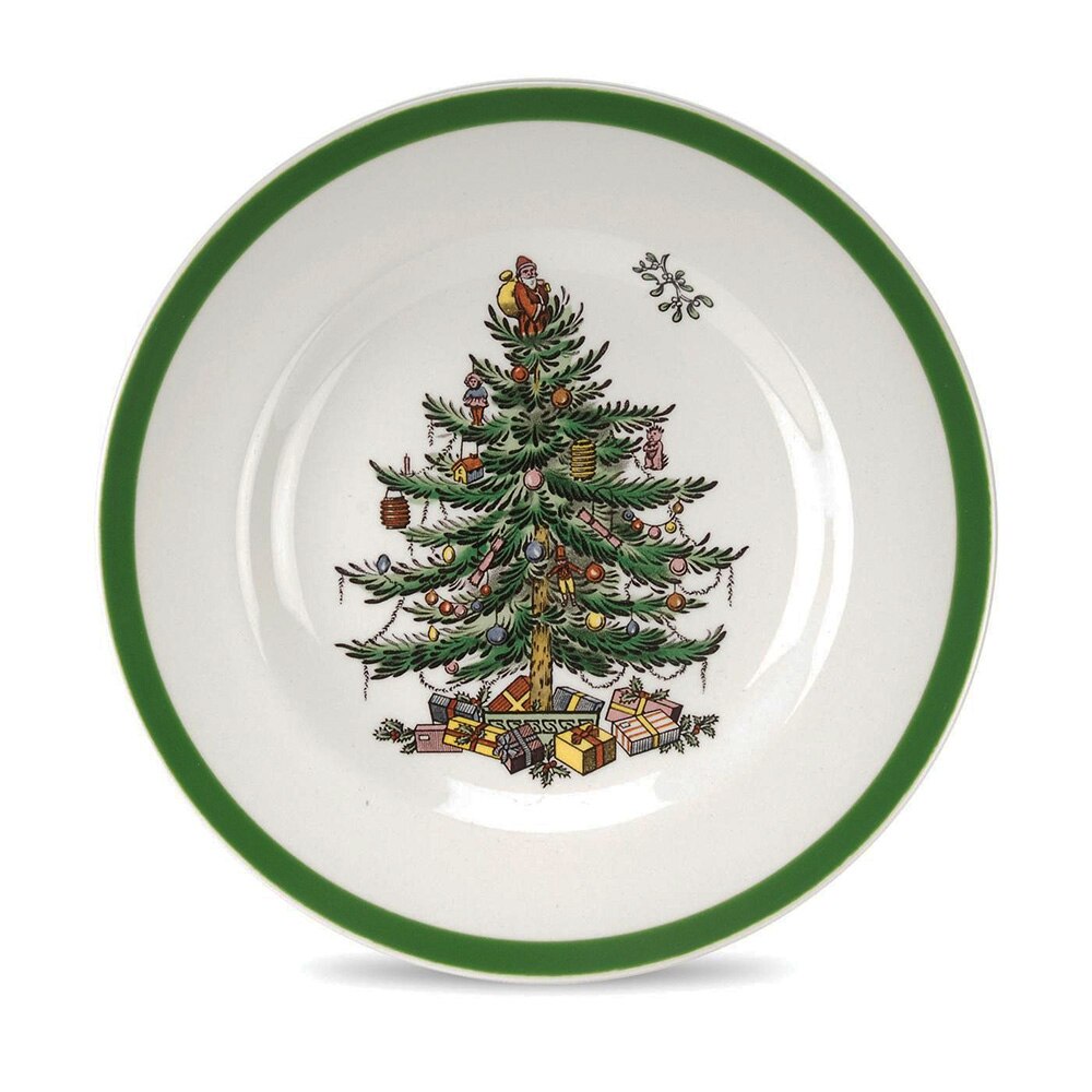 Plato de cerámica para desayuno con forma de árbol de Navidad de 6,5 pulgadas de 1 Uds. Plato para postre plato para aperitivos de frutas plato Simple