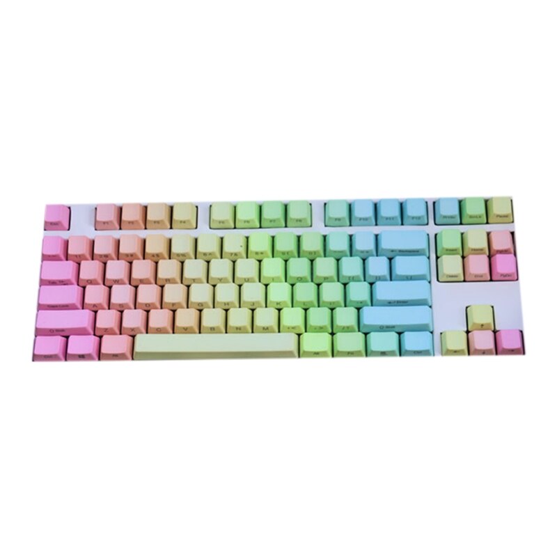 87/104/108 Keys OEM Profile Custom Side-Printed Keycaps PBT Backlit Gradient Keycaps for MX Cherry Mechanical Keyboard: 87RB
