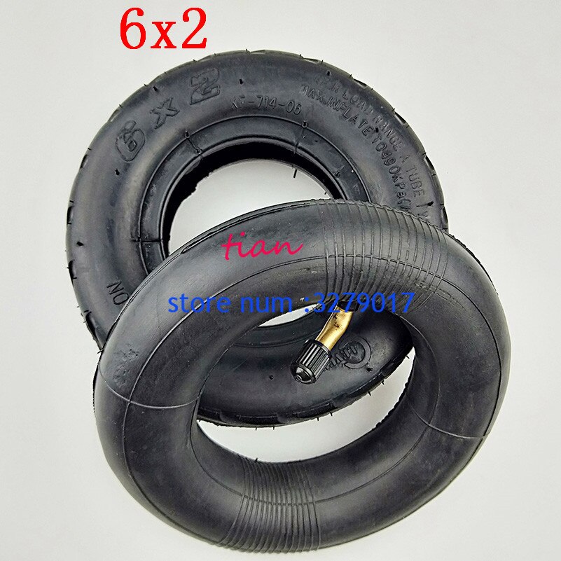 6 Inch 6X2 Tire and Inner Tube Set Fit for Electric Scooter Wheel Pneumatic Wheel Trolley Cart Air Wheel Bike