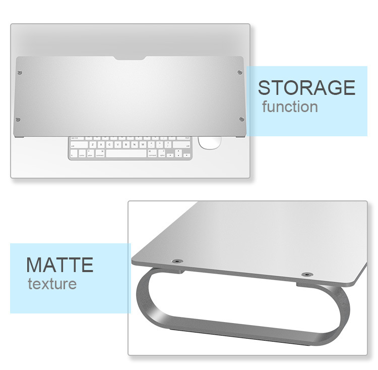 Monitor riser holder aluminium lcd led display hæve base laptop stativ desktop afstand gemme lapdesk til imac macbook