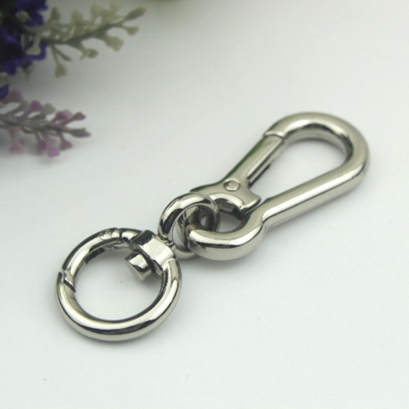 1Pc Karabijnhaak Metalen Draaibare Ooghaak Veerpoort Trigger Clips Voor Lederen Handwerk Riem Riem Webbing Sleutelhanger Haken: Goud