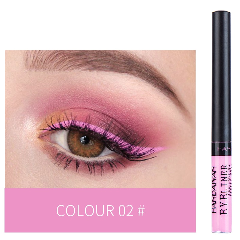 Bunte Neon- Grün Weiß matt Flüssigen Eyeliner Bleistift Wasserdicht machen-hoch Flüssigkeit Auge Liner Blau Gelb Augen Kosmetik Stift TSLM1: 02