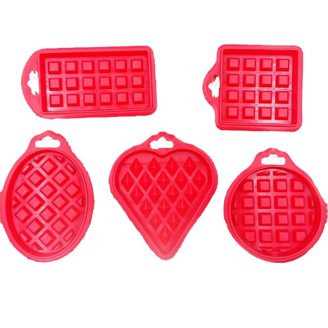 Molde de barquillo de silicona de cinco piezas, molde para hornear con protección medioambiental para el hogar: red 5 pieces