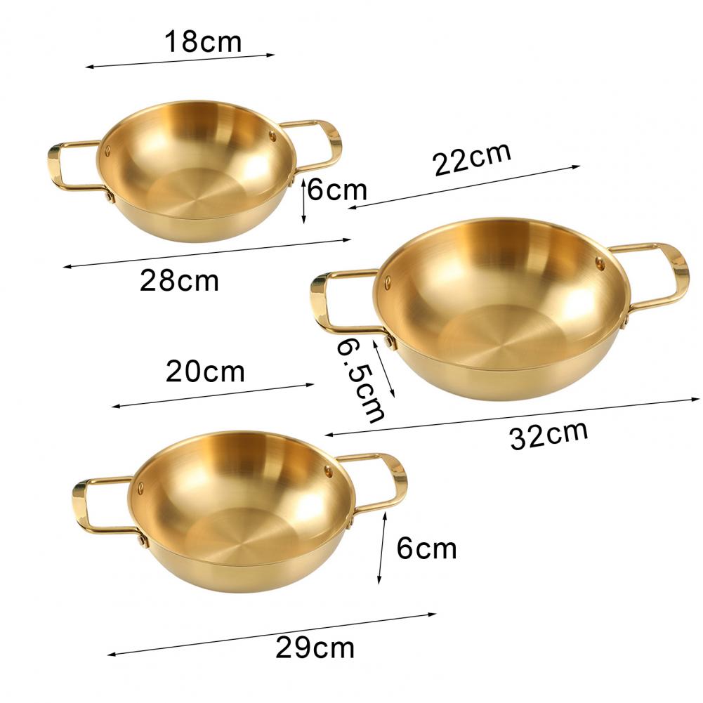 60%HOTNoodle Pan Convenient Double Handle Stainless Steel Frosted Thick Ramen Pan for Kitchen