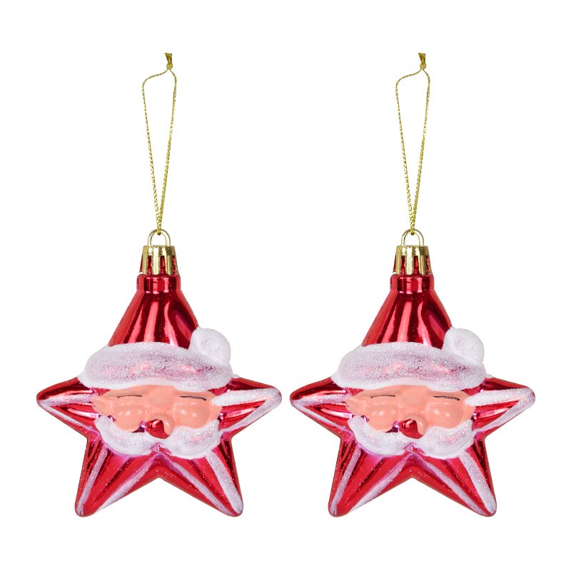 2pcs Christmas Ball Ornament Mold Xmas Tree Ice Cream Snowman House Small Turn Combination Pendant Christmas Tree Decorations: B04