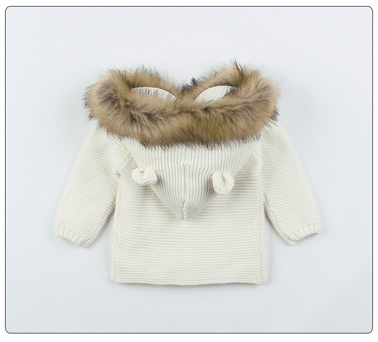 Peuter Jongens Meisjes Truien Jas Herfst Winter Lange Mouwen Gebreide Tops Double Breasted Trui Baby Hooded Jassen 0- 24M