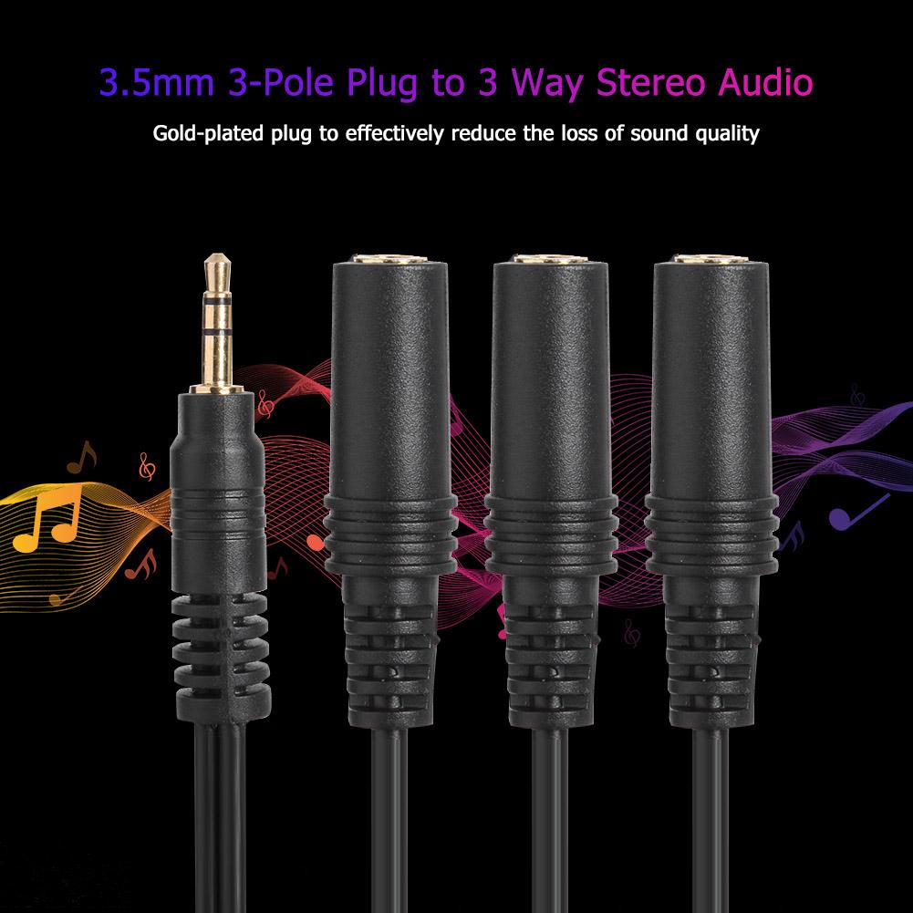 3.5Mm 3 Way Port Aux Multi Hoofdtelefoon Koptelefoon Audio Splitter Adapter 3.5Mm Jack Hub Spliter Kabel Extender 1 male Naar 3 Vrouwelijke