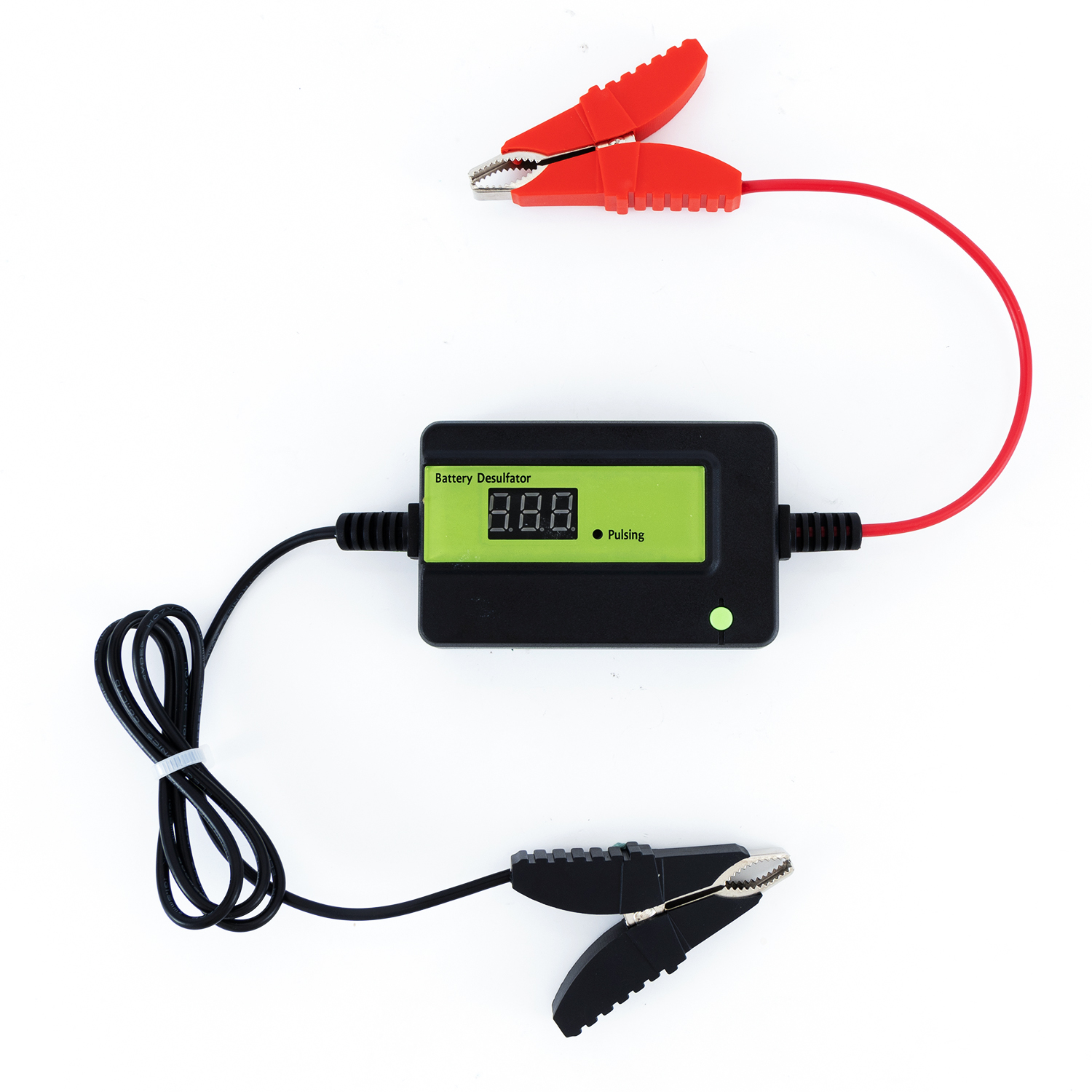 Blei-Säure-Batterie-Desulfator 12V 24V 36V 48V Batterie-Regenerator 2a Auto-Puls-Desulfator großer Clip: green