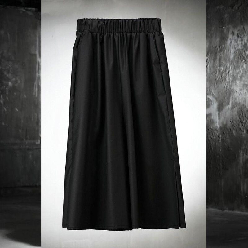 Pantalon large fendu sur le côté pour homme, style décontracté, tendance, style coréen, grande taille, ample, à neuf points, style harem