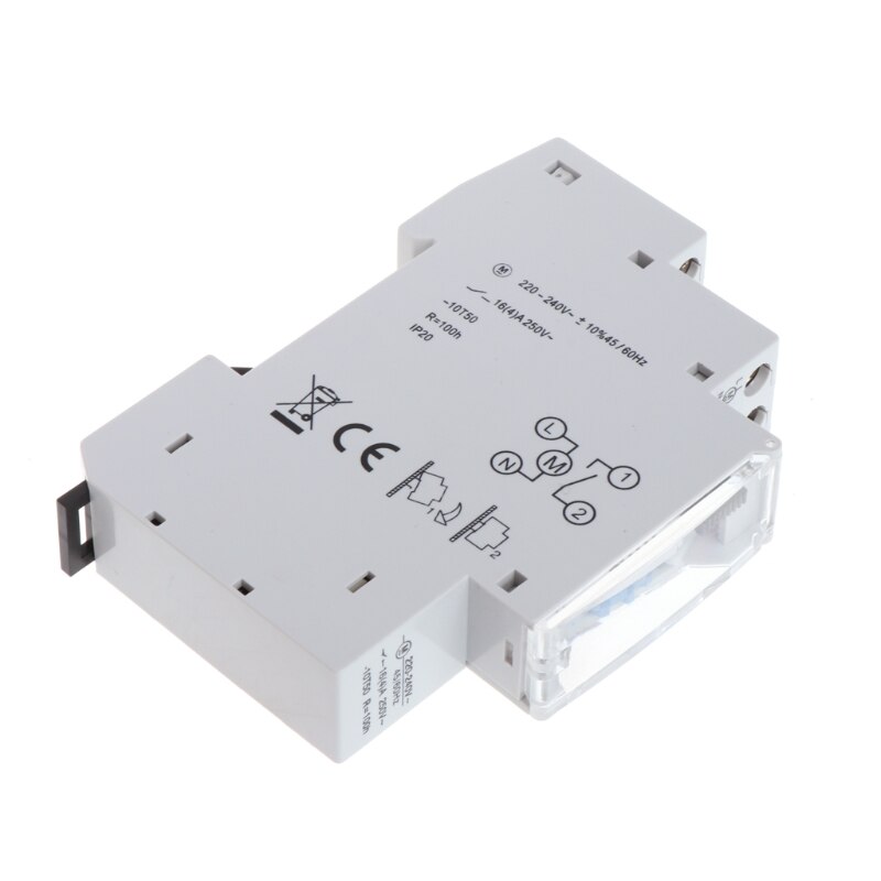 Mechanical 24 Hours Programmable Din Rail Timer Switch Relay 110-240V 16A