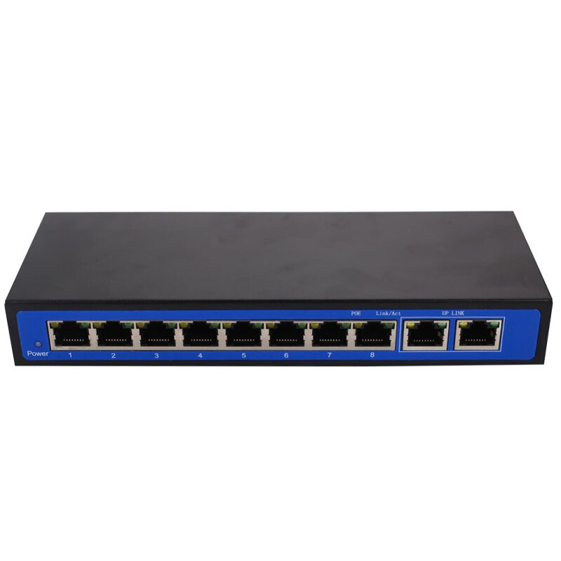 8 + 2 Poe Injector Poe Ethernet Switch Professionele Ip Camera Poe Netwerk-switches Power Over Ethernet 5.6Gbps Poe schakelaar