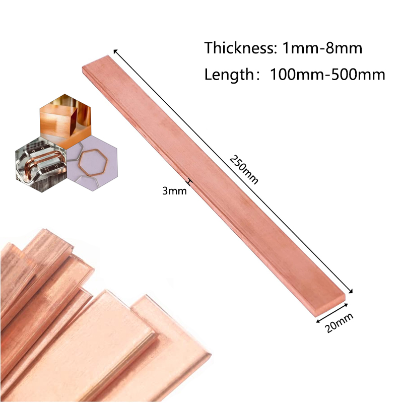 99%Pure Copper Thickness 1/1.5/2/3/4/5 mm Copper Strip Red Copper Pad Copper Foil Copper Plate Bar DIY CNC Material