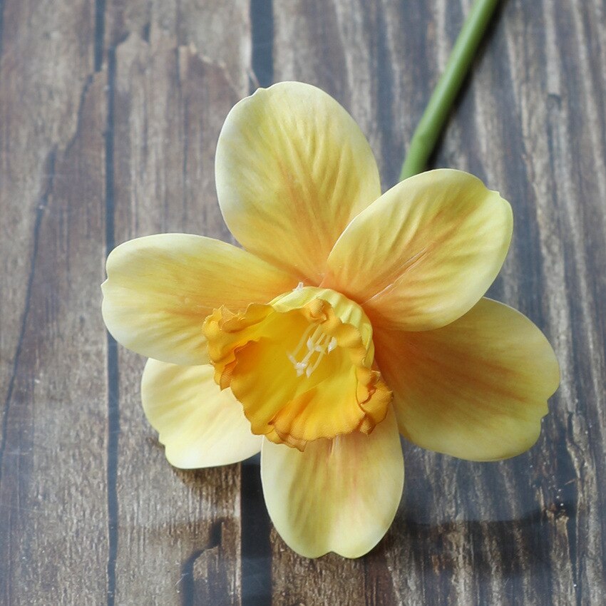 5 stk/parti små påskelilje kunstige blomster til hjemmefest havedekoration kontor bordindretning hvide blomster kunstige