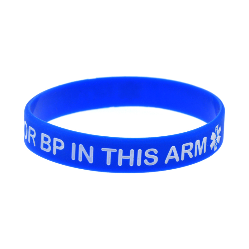 1PC/7PCS No Needles Or BP In This Arm Silicone Wristband Men Women Inspirational Bracelet Adult Size 7 Colors: Blue