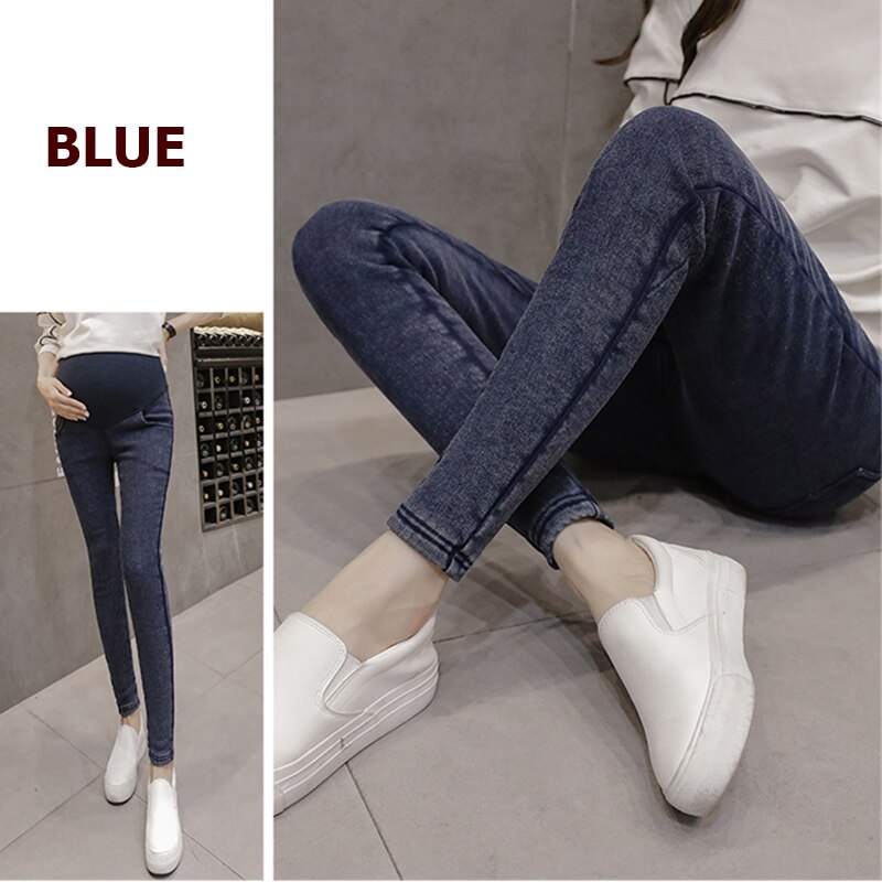 Mutterschaft Jeans Winter Dünne Hosen Caprihose für schwangere frauen Hohe taille Gamaschen schwangerschaft kleidung mutterschaft kleidung