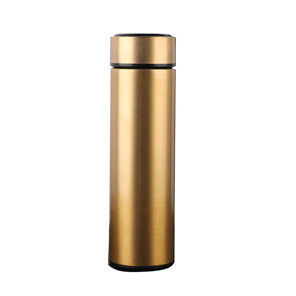 Termo de acero inoxidable de 500ml, botella térmica portátil, jarra de café con aislamiento al vacío, botella de agua para viajes al aire libre, taza para escalada: Golden