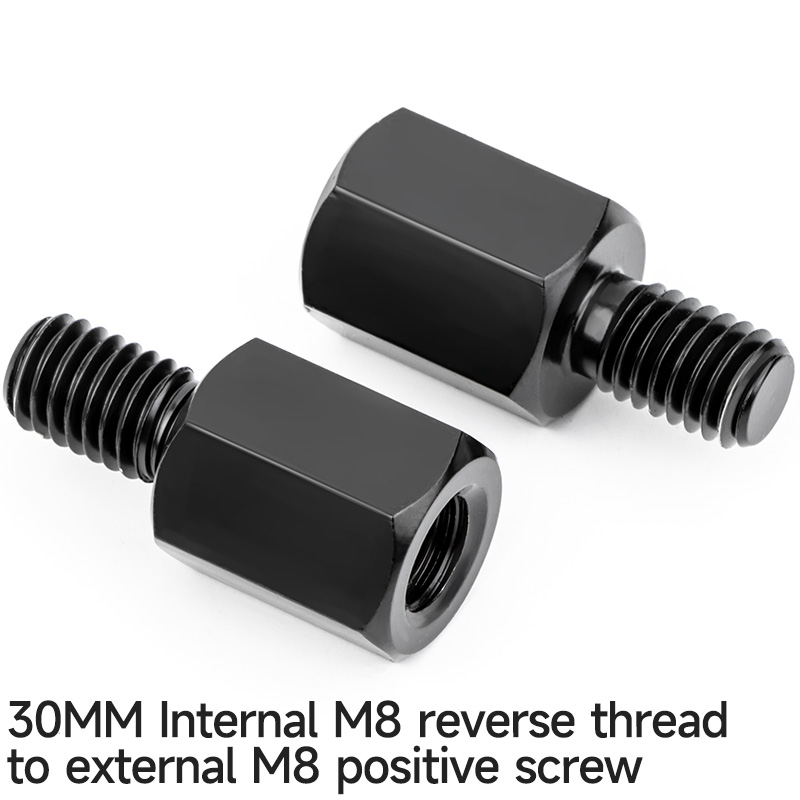 Longer Extension Black Motorcycle Rearview Mirror Adapters M8 8mm M10 10mm Anti clockwise Right Left Hand Thread Changing Screws: Ivory