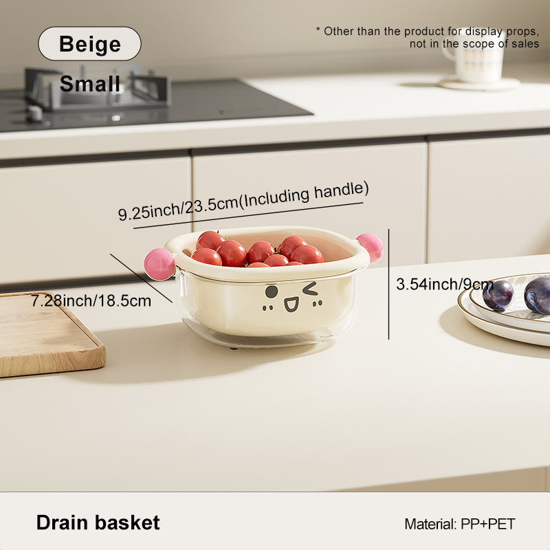UFORU Wastafel Afvoermand Huishoudelijke Keuken Dubbele Wassen Fruitmand Wassen Groentebak Woonkamer Organizer: Licht Geel