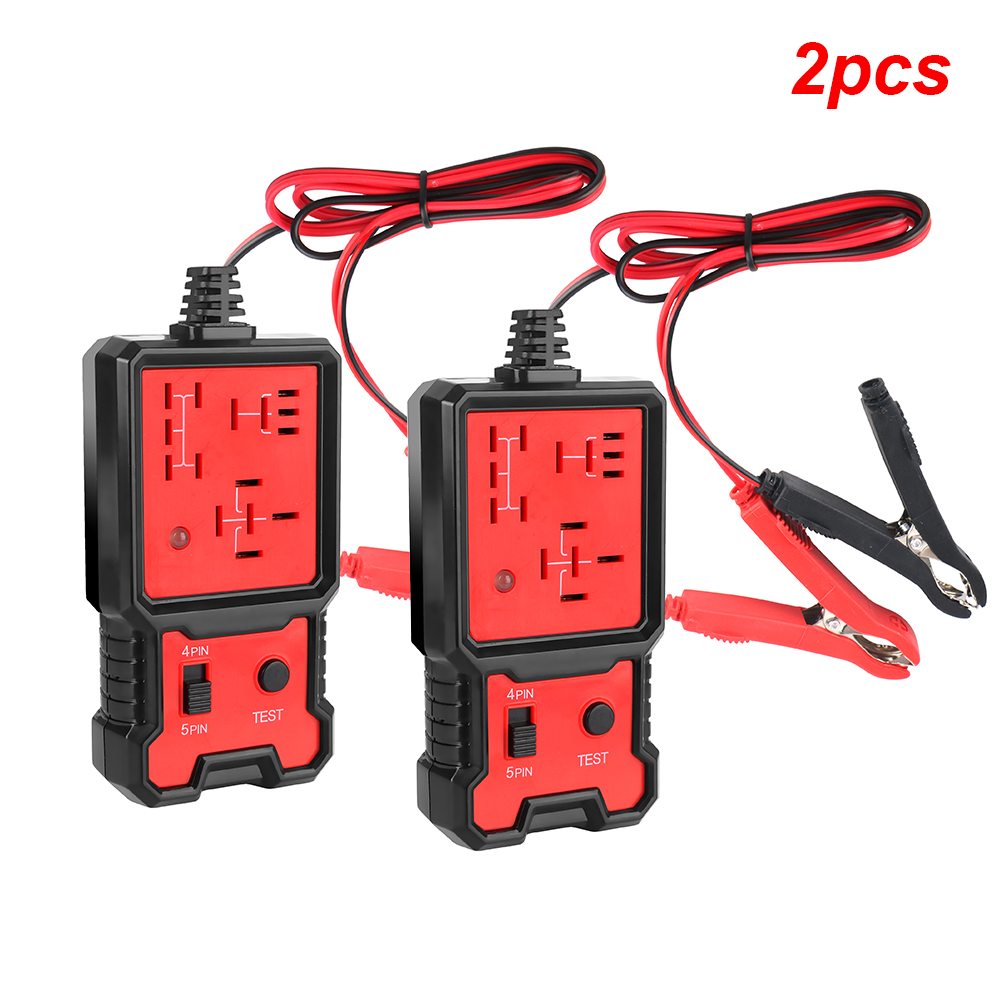 Probador de relé electrónico automotriz, probador de relé de coche Universal, luz indicadora LED de 12V, comprobador de batería de coche, accesorios de coche: Blanco