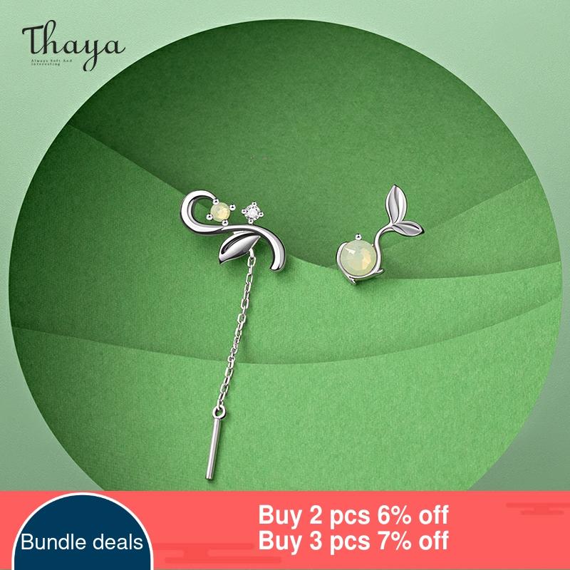 Thaya Original Silver Colour Earrings Opal Bud Stud Earrings Earring For Women Fine Jewelry For Women