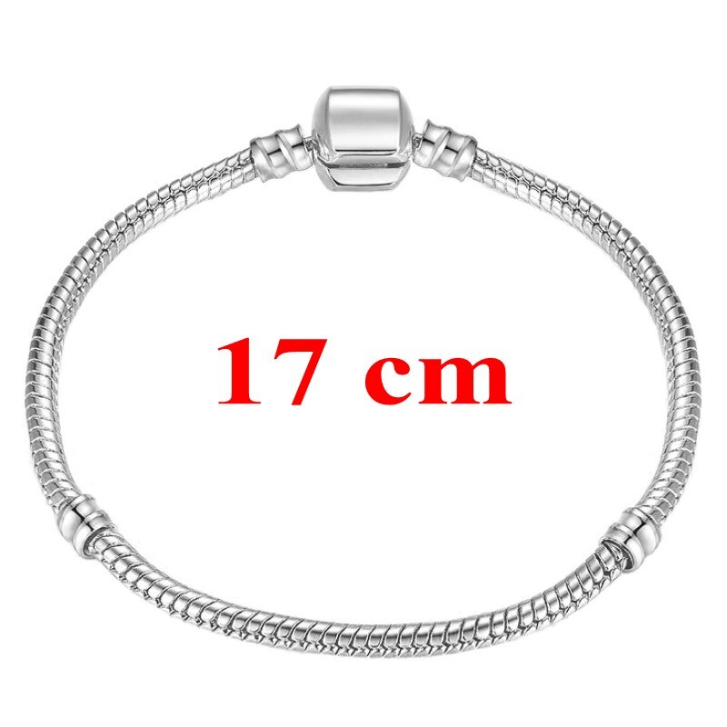 Bijoux fins en argent Sterling 925, ensemble de bijoux fin, collier fait à la main, Set de fête de mariée pour femmes, Bracelet à breloques: Bracelet 17cm