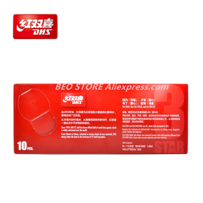 DHS 3 Star D40+ Table Tennis Ball 3-STAR Material ABS Seamed Poly Plastic Original DHS Ball 3 Star Ping Pong Balls