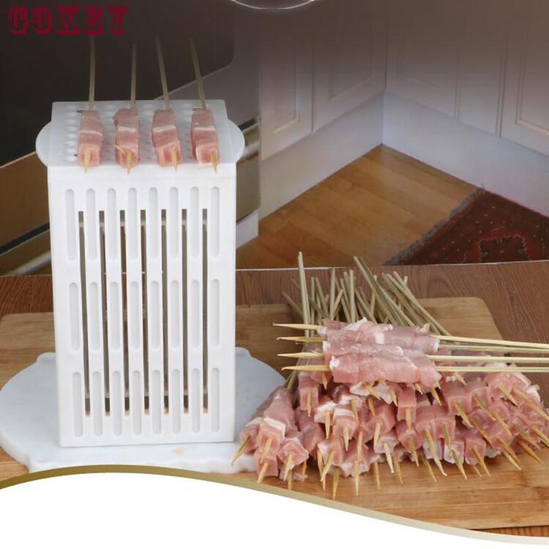Vlees Rundvlees Schapenvlees Snaar Apparaat Handleiding Bespanmachine Barbecue Spies Artefact Voor Bbq Making Machine Kebab 416