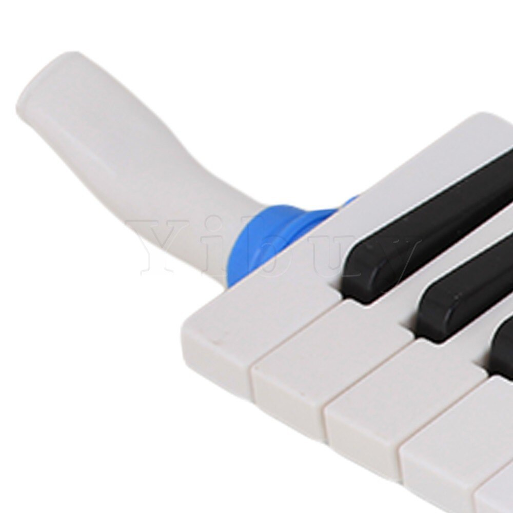 Yibuy blå lett 27 tangenter note melodica vind piano munnorgel plast