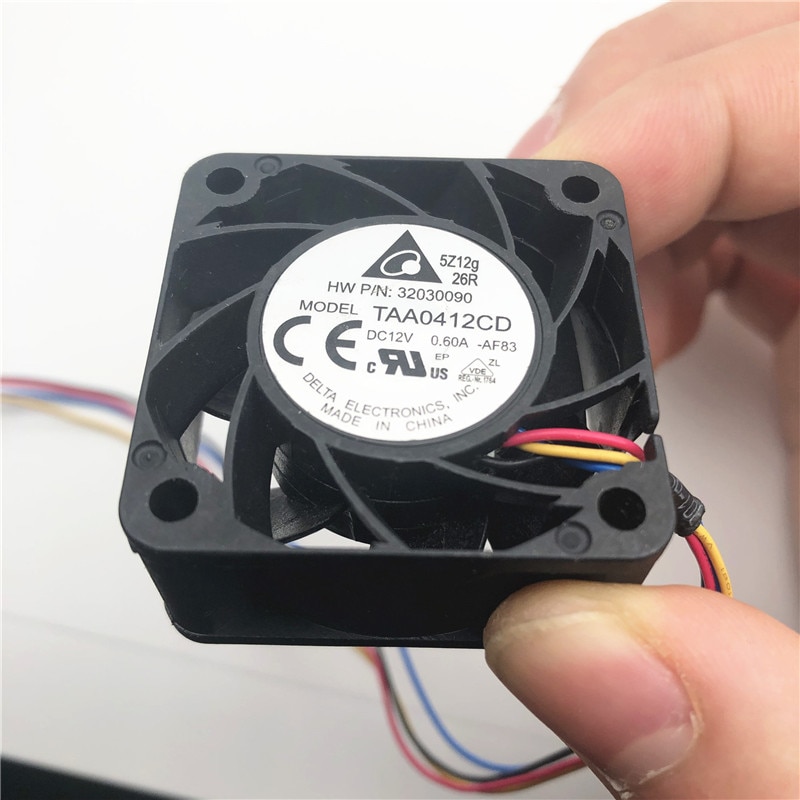 Delta TAA0412CD 40Mm 4020 Dc 12V 0.6A 4Cm Server Omvormer Computer Cpu Axiale Blower Cooling Fans 4PIN