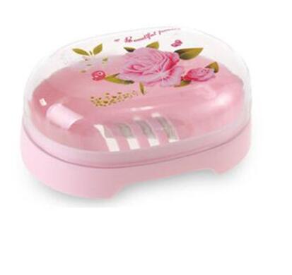 Hometree Rose Met Deksel Zeepbakje Box Case Houder Wassen Stofdicht Douche Huis Badkamer Accessoires Set zeepbakje H26: H26 pink