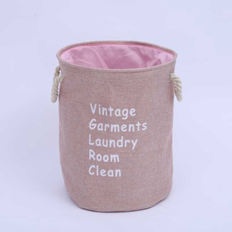 Vouwen Trekkoord Poort Vuile Kleren Wasmand Voor Speelgoed Opslag Emmer Organizer Bin: Pink