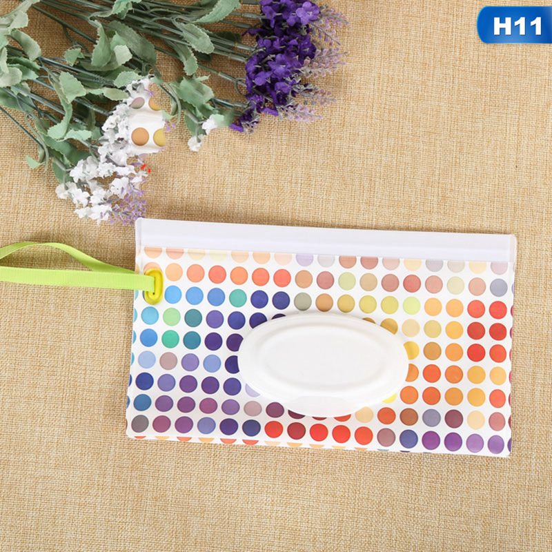 Portable Baby Wipes Box Wet Wipe Box Cleaning Wipes Carrying Bag Eco-Friendly Wipe Container Wristlet Wet Wipe Case: H11