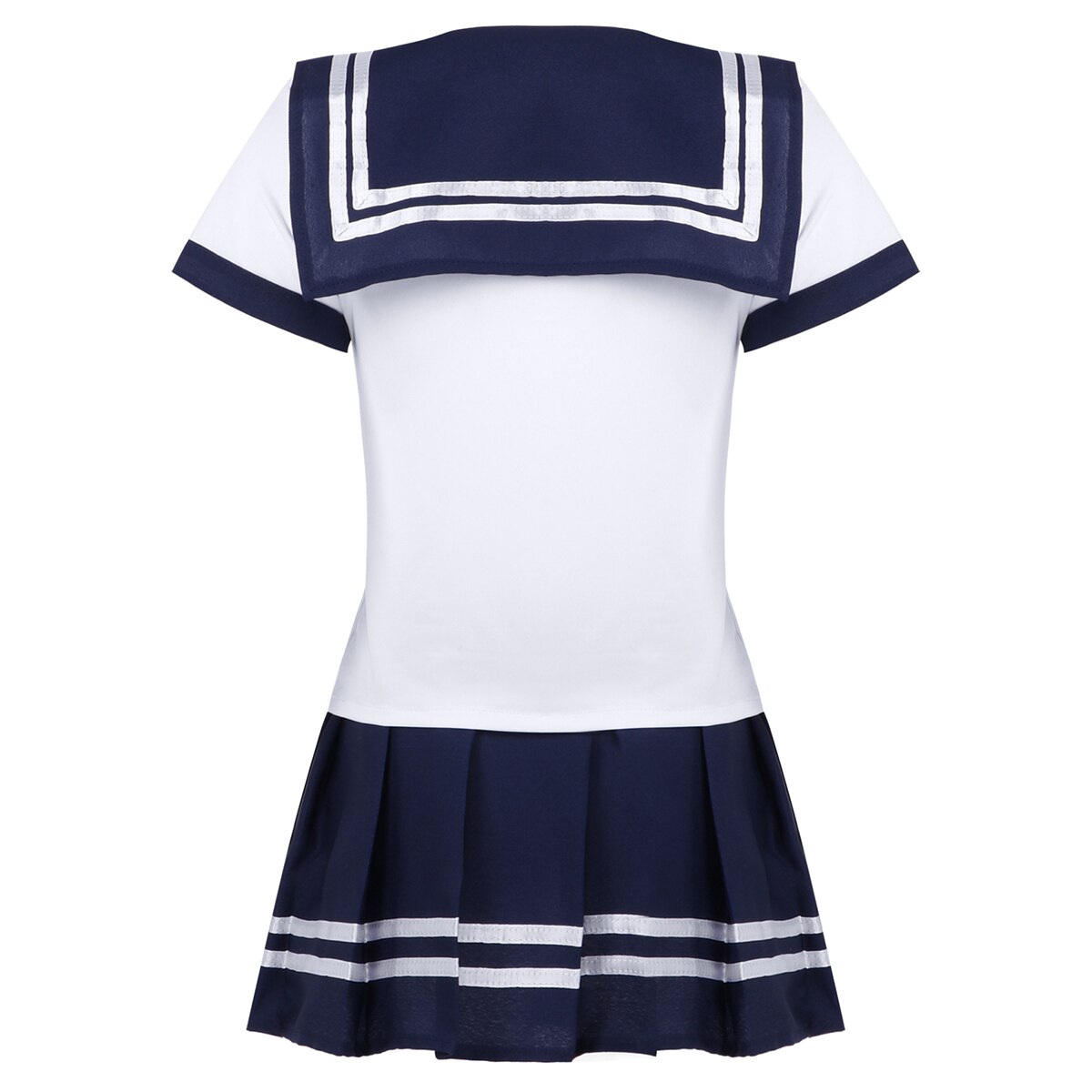 Disfraz de Cosplay para mujeres y adultos de 3 uds., uniforme de marinero, camiseta de manga corta con Falda plisada y corbata