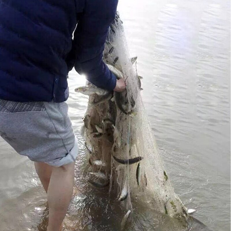 Trampa de malla de pesca, red de enmalle monofilamento, aparejos de red con flotador para exteriores 20M x 1M