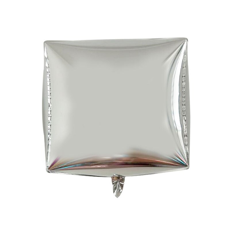 24inch 3D Diamond Cube Foil Balloons Birtday Party Droopback Helium Foil Square Balloon Wedding Decorations Party Supplies: Silver