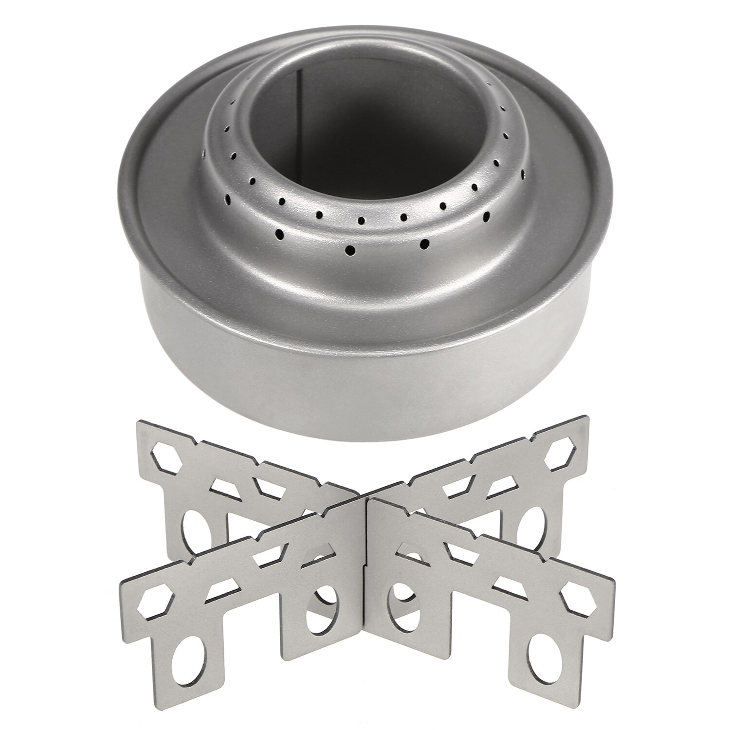 Titanium Alcohol Stove Outdoor Camping Titanium Mini Alcohol Stove with Cross Stand Stove Rack Support Stand Outdoor Stove: Default Title