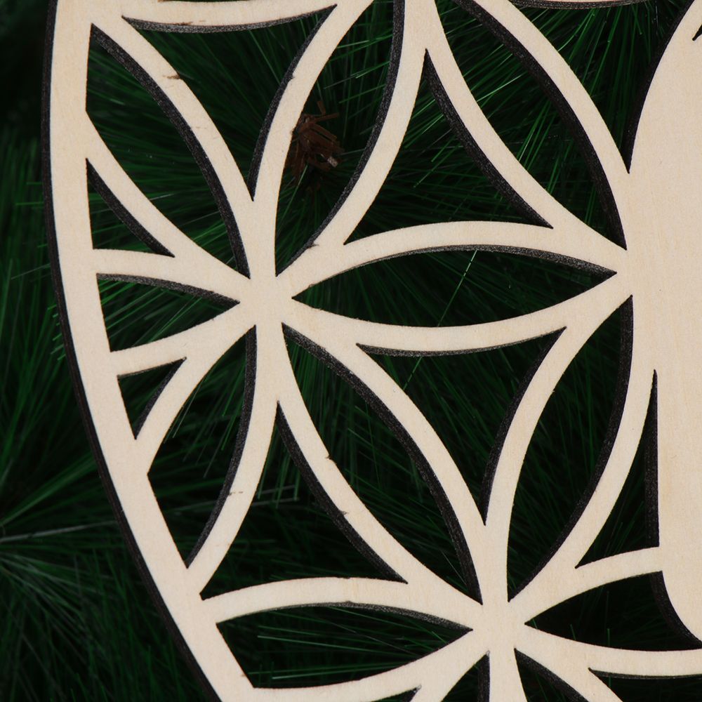 Cut Thuis Wall Decor Handgemaakte Onderzetters Houten Muur Teken Bloem Van Leven Vorm Slice Houten Basis Bloem Van Leven Energie mat