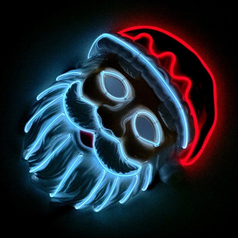 Santa Claus Led Mask Christmas Party Glowing Cold Light Role Playing Party Decoration